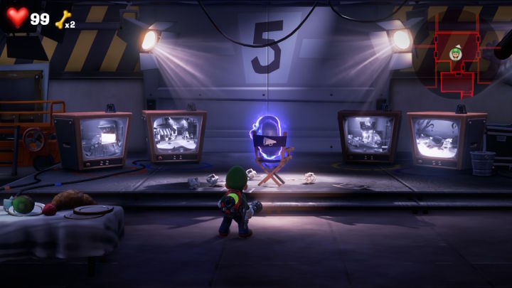 Luigi's Mansion 3 Movie Set Luigis mansion 3 movie set with 4 tvs and a ghost director