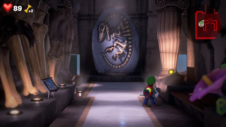 Luigis mansion museum dinosaur fossil