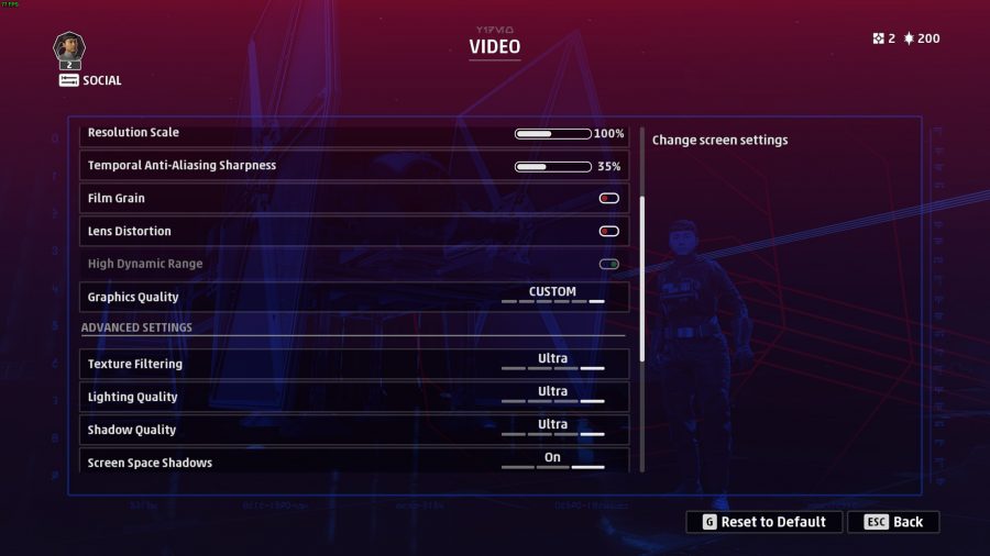 Star Wars Squadrons Graphic Setting Menu Star Wars Squadrons Graphic Setting Menu