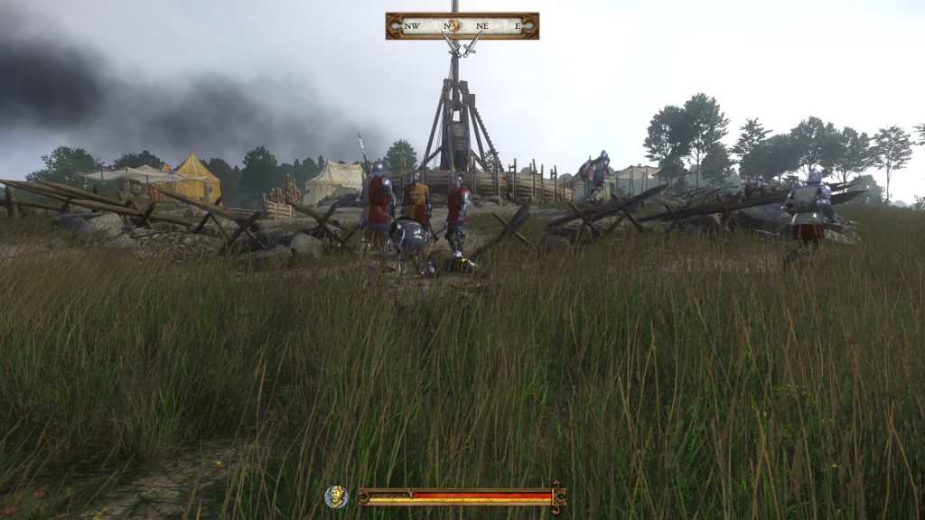 Kingdom Come Deliverance troops fighting at the trebuchet