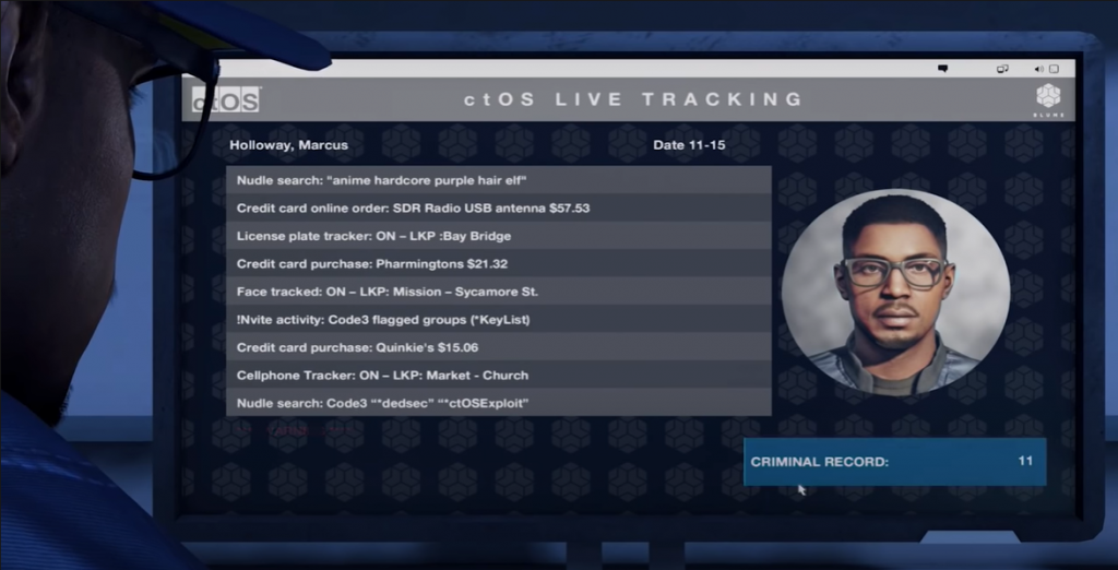 Watch dogs 2 Marcus Holloway hacking into his ctOS profile on Blume's server