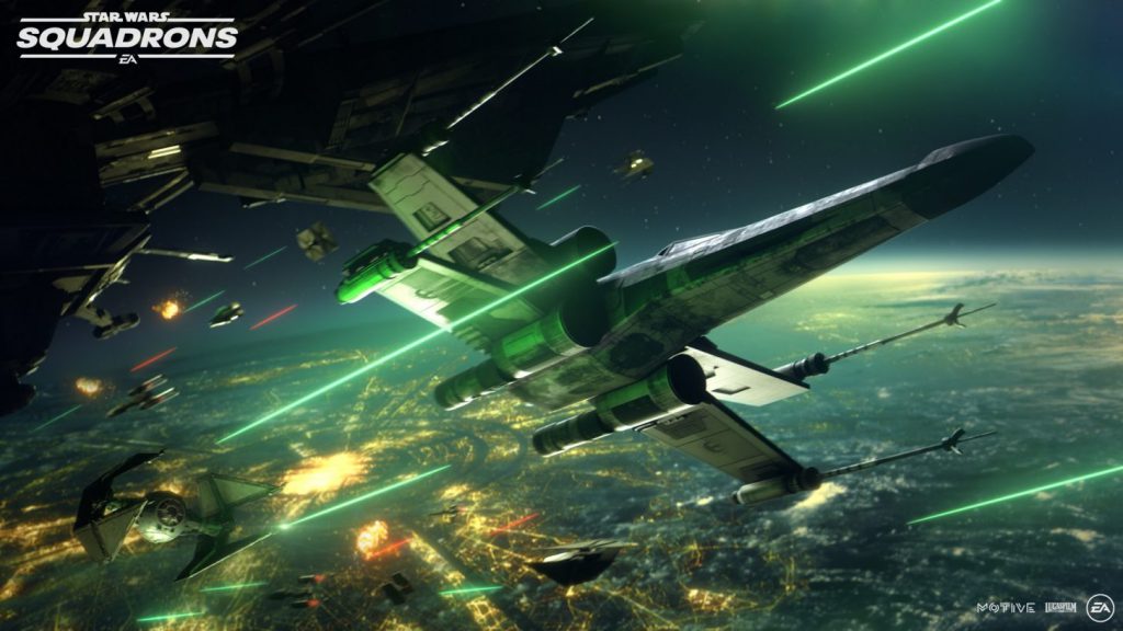 Star Wars Squadron X Wing Being Chased by Tie Intercepto Star Wars Squadrons X Wing Being Chased by Tie Interceptor Over an Unknown Planet