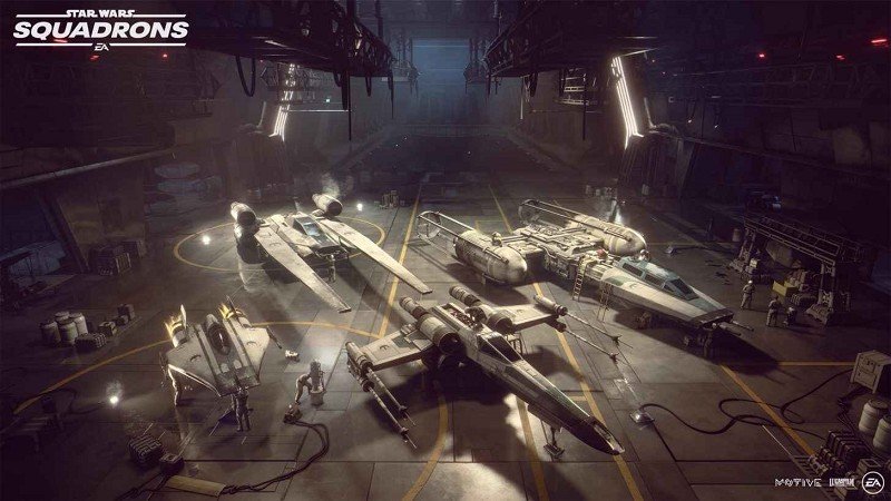 Star Wars Squadrons Rebel Alliance Ships in Hangar Star Wars Squadrons Rebel Alliance Ships in Hangar including x-wing, a-wing, Y wing and B wing