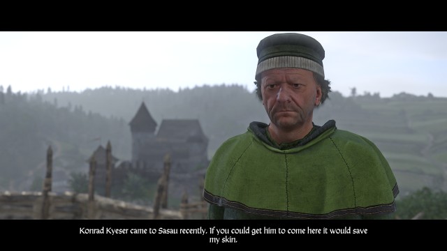 Kingdom Come Deliverance Henry talking to Master Feyfar about finding Konrad Kyeser