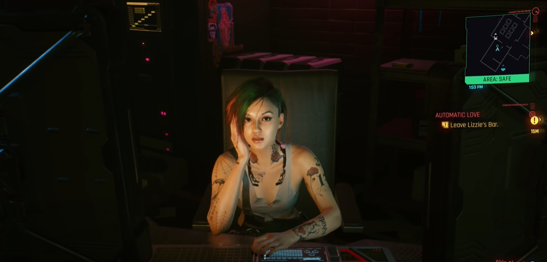 Cyberpunk 2077 Judy Alvarez at Lizzie's bar