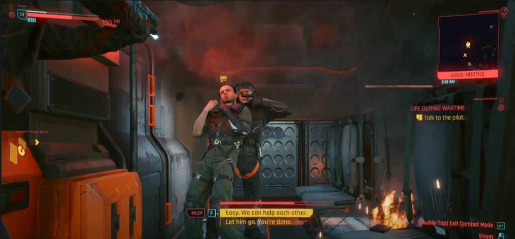 Cyberpunk 2077 Mitch Held Captive Cyberpunk Mitch held at gunpoint by a Kang Tao guard with Panam aiming a gun at them
