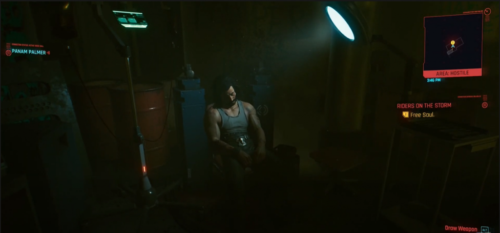 Cyberpunk Saul Held Captive Cyberpunk 2077 Saul Held captive in the basement of a warehouse