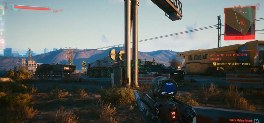 Cyberpunk 2077 Tank Convoy Attack Cyberpunk 2077 Basilisk tank convoy attack blocked by stolen train car