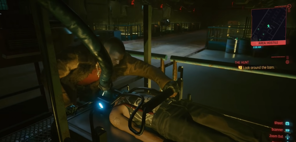 Cyberpunk 2077 Releasing Randy Cyberpunk 2077 River Ward trying to release Randy from the harness
