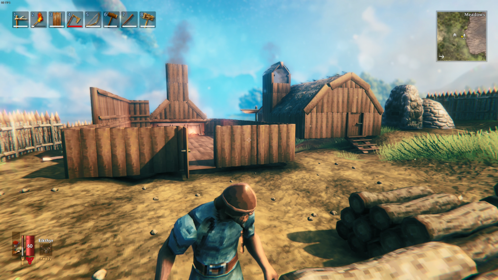 Valheim Expanding My Outpost Valheim black forest outpost expansion with longhouse laid out with chimney