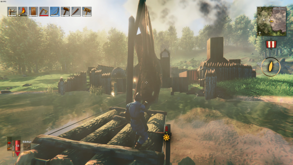 My First Valheim Raft Valheim Raft sailing back to my black forest outpost