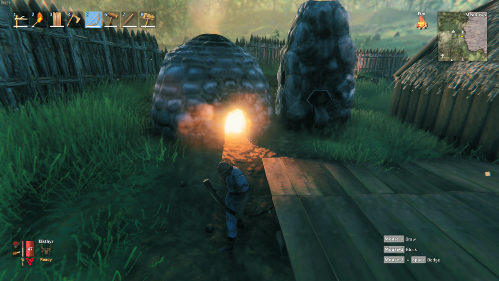 Valheim Using the Charcoal Kiln Valheim charcoal kiln running next to my smelter