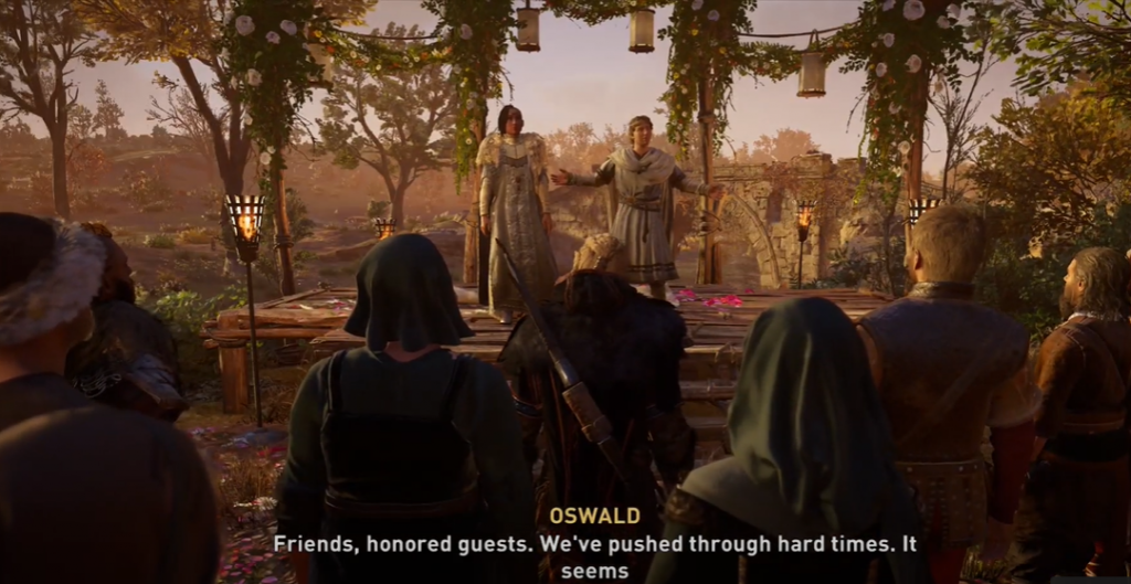 Assassin's Creed Valhalla Oswald Wedding Assassin's Creed Valhalla King Oswald and Queen Valdis wedding reception