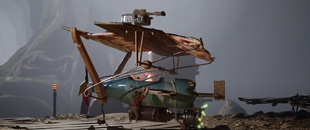 It Takes Two Coop airplane made of soda bottle, clothes pins, underpants, sardine can and other household items