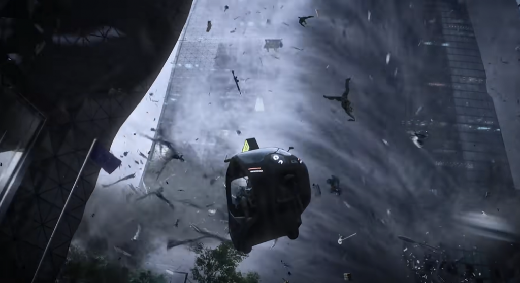 Battlefield 6 tornado in city map sucking up soldiers and vehicles