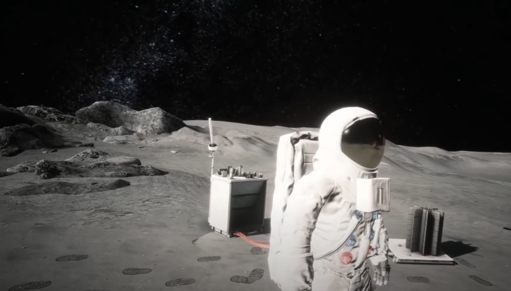 Wanderer VR walking on the moon with another astronaut