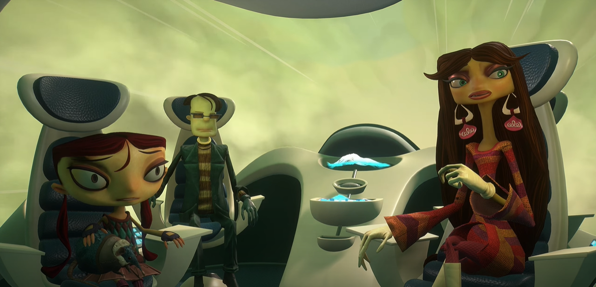 Psychonauts 2 on the jet with Milla, Lilli and Sasha