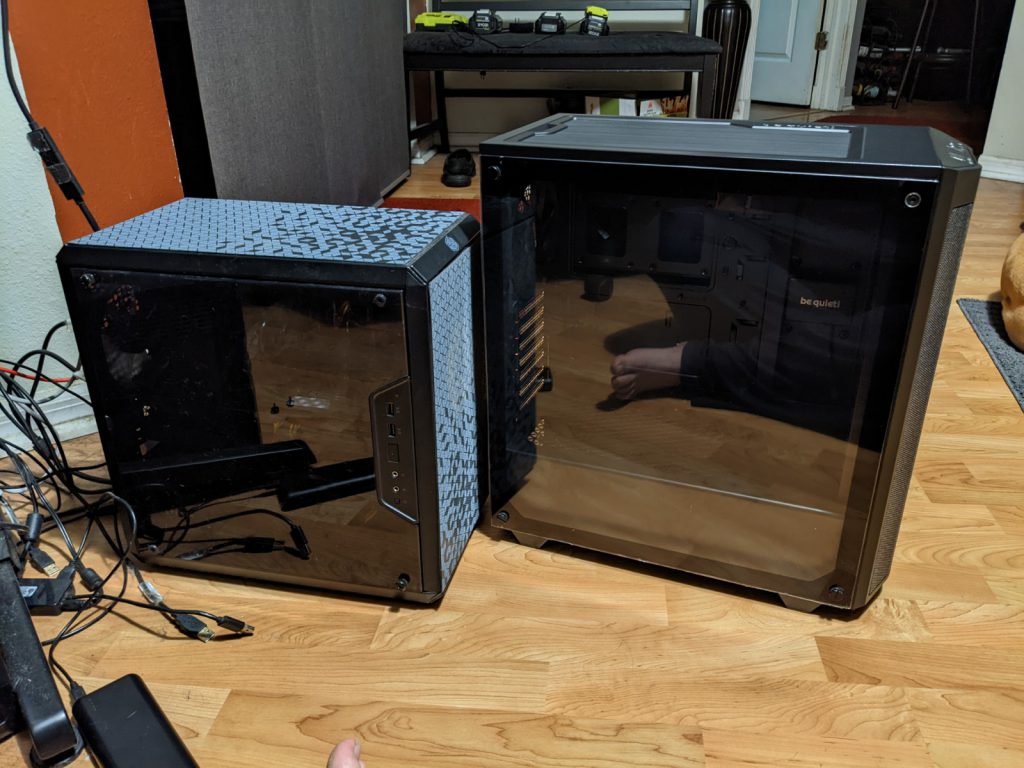 Cooler Master Master Box Q300 size versus the be quiet! Pure Base 500DX Pc cases