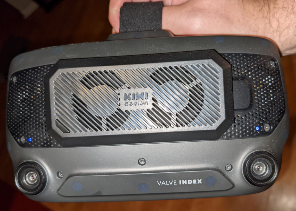 Valve Index with Kiwi Design Fan Installed Valve Index with Kiwi Design USB radiator fan installed in the frunk