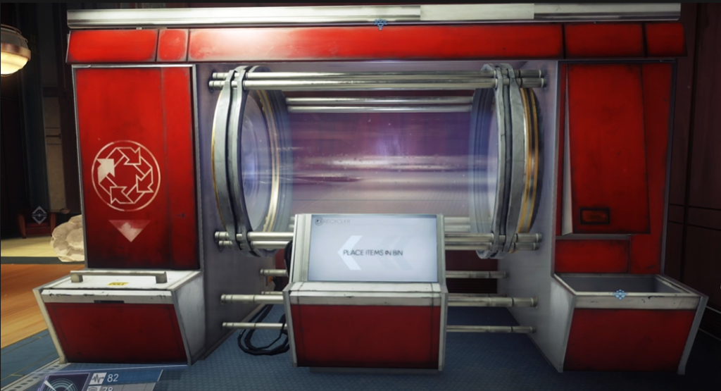 Prey recycle machine in red