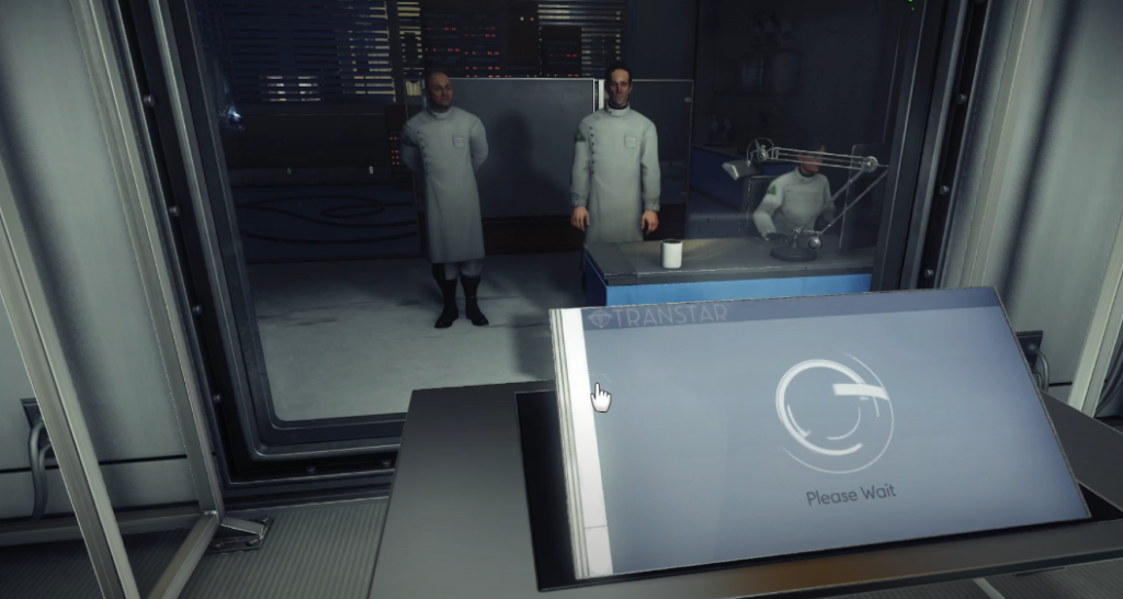 Prey game lab tests while scientist look on