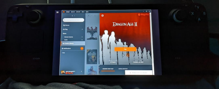 Dragon Age 2 on Steam Deck Dragon Age 2 in my Origin library on my Steam Deck