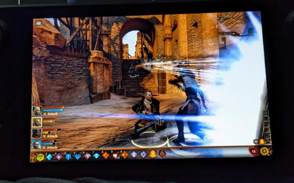 Varric on Steam Deck Dragon Age 2 fight on my Steam Deck