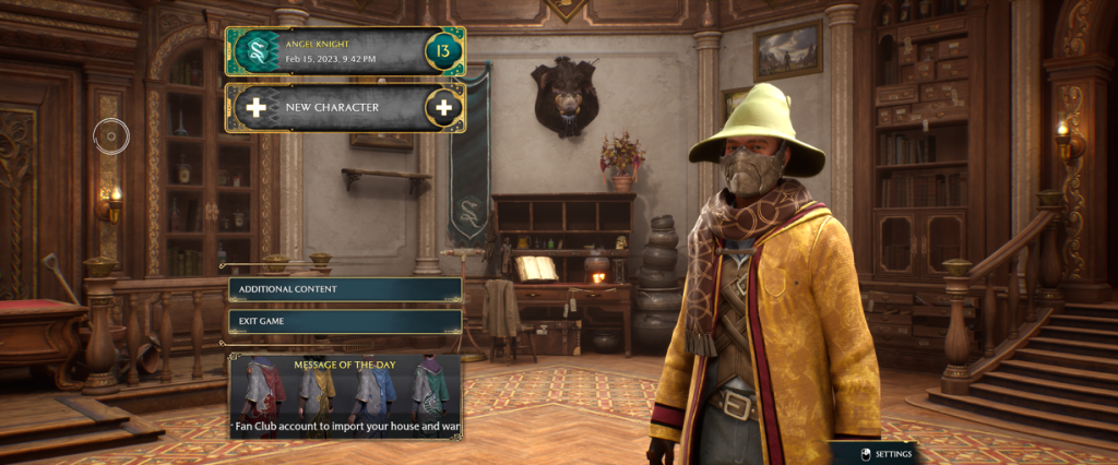 Wizard in the Iron Mask Hogwarts game wizard character selection