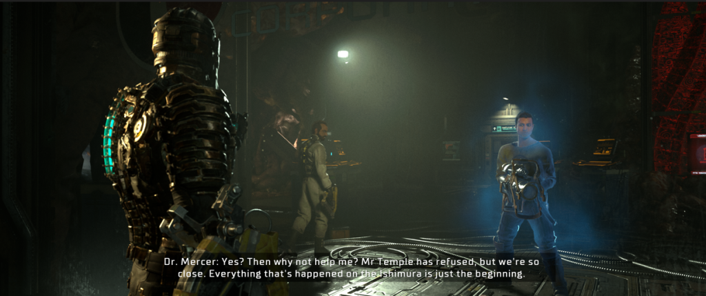 Dr Mercer is Crazy Dead Space Issac Clarke watching Dr Mercer stalk Mr Temple who is in stasis