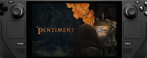 Pentiment on Steam Deck Pentiment Game Logo on Steam Deck