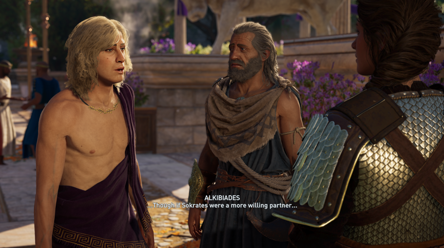 Alkibiades Has Depth Assassin's Creed Odyssey Alkibiades and Barnabas talking to Kassandra