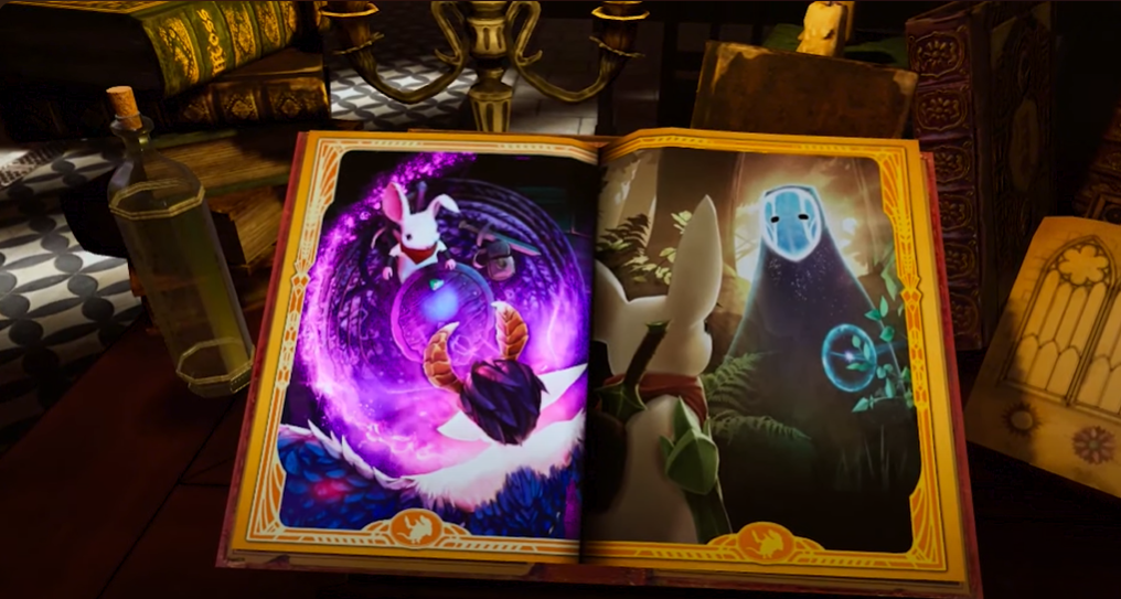 Moss Book 2 pages open showing Quills story