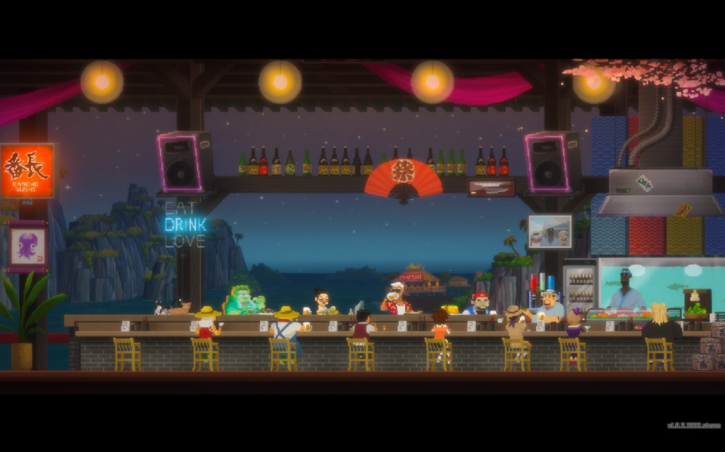 Bancho's Sushi Dave the Diver Bancho's Sushi restaurant filled with customers