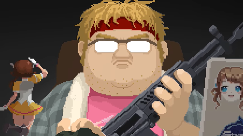Duff guns and dolls Duff with his newest gun design looking at his anime doll