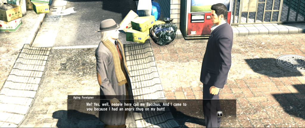 Kiryu meets with Bcchus for the first time