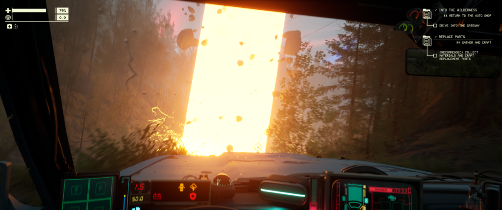 Pacific Drive extraction through the pillar of light portal