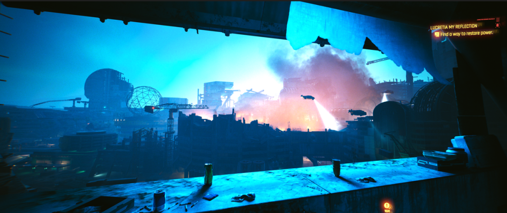 View of Dogtown View of Dogtown from the safe house in the Cyberpunk 2077 Phantom Liberty DLC