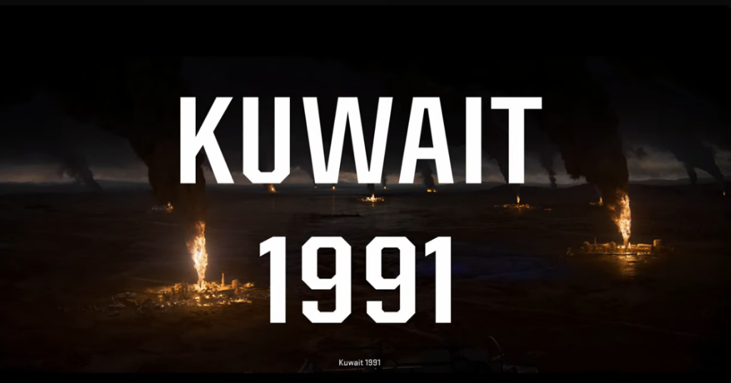 Kuwait 1991 Call of Duty Black Ops 6 Kuwait 1991 with burning oil fields in the background