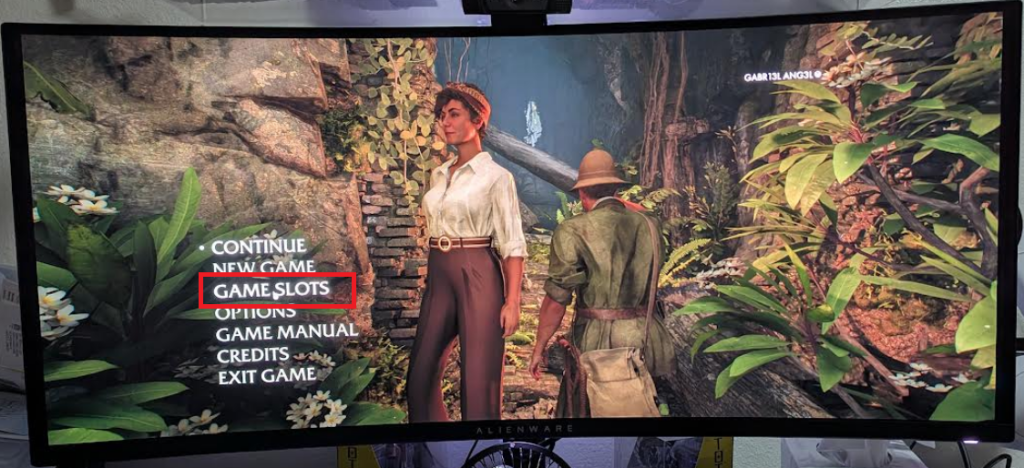 Choosing Game Slots Indiana Jones and the Great Circle Game Slots menu option