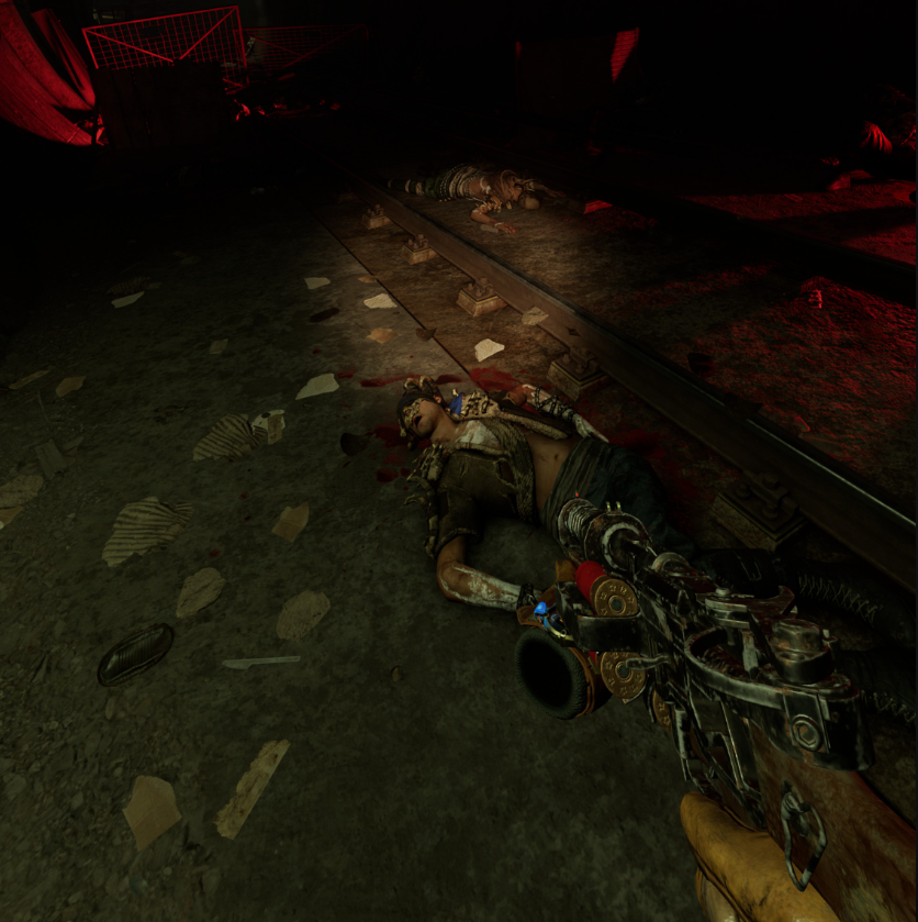 Metro VR revolving shotgun and a body of one of it's victims