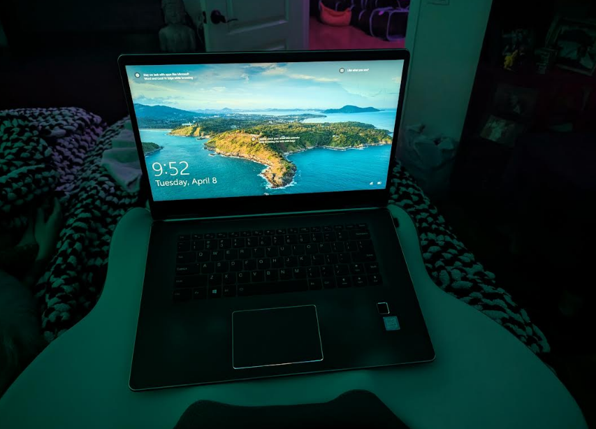 Using my Laptop pillow at night with my cat behind it