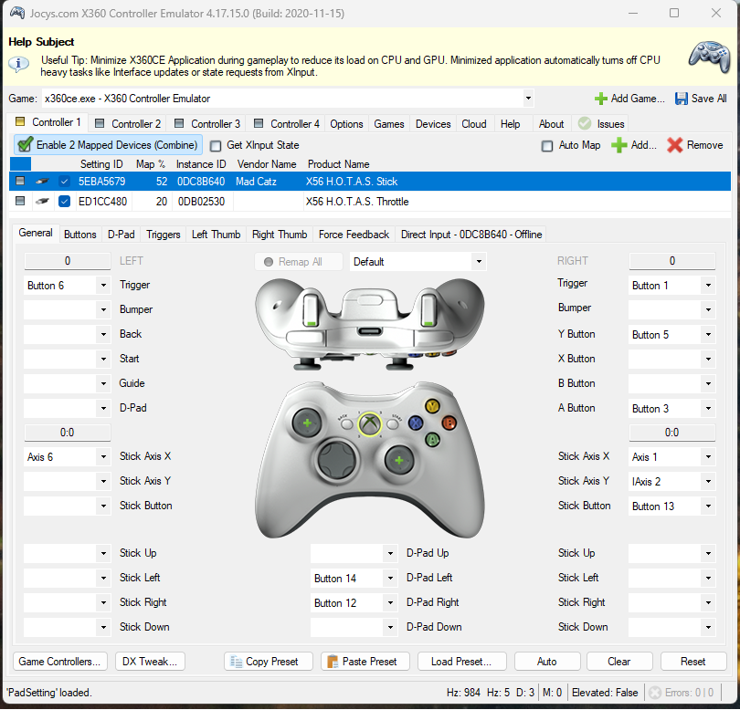 x360ce Magic My x360ce X56 HOTAS setup for Battlefield 6