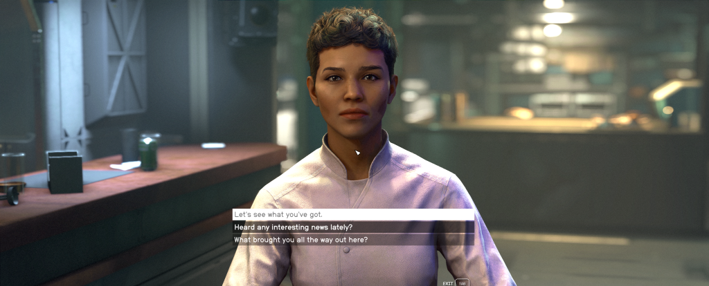 Starfield zoomed in dialogue camera