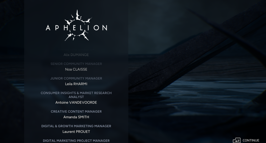 Aphelion closing credits