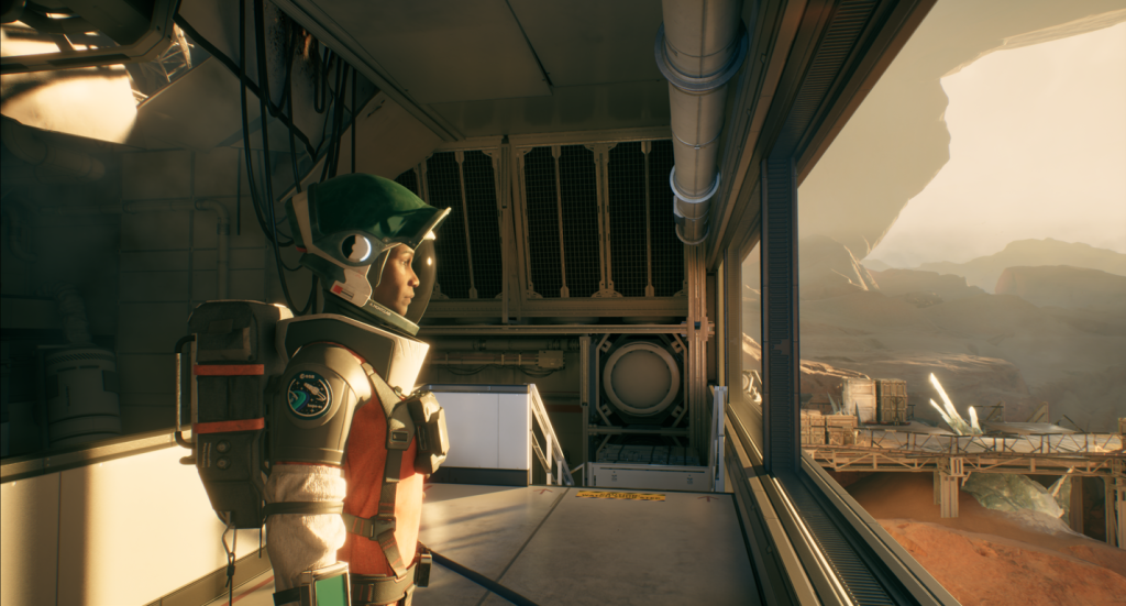 Aphelion Ariane Montclair staring out the window
